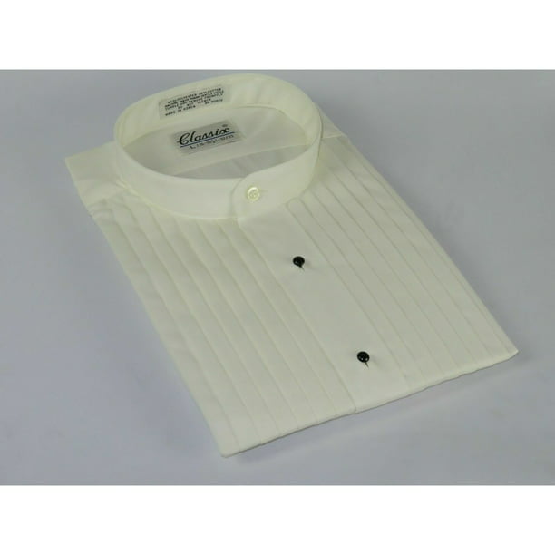 Men's Tuxedo shirt Classix Banded Formal Pleated M06 Ivory -