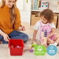 thumbnail image 6 of ECR4Kids Scoop Front Plastic Storage Bins, Multipurpose Organization, Red, 15-Piece, 6 of 9