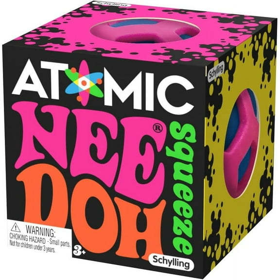 Nee Doh Atomic Squeeze Ball, Novelty Fidget Toy, Multiple Colors, Children Ages 3 