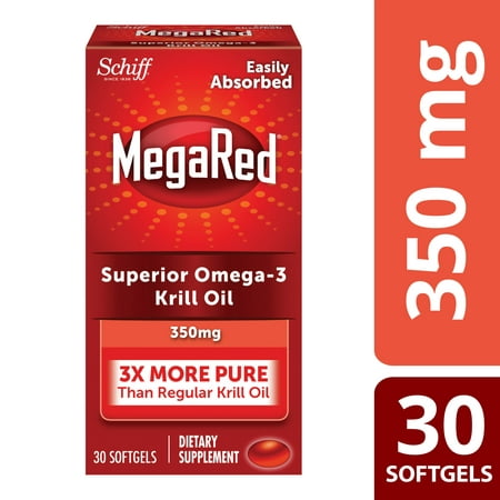 (2 Pack) MegaRed Krill Oil Omega-3 Softgels, 350 Mg, 30