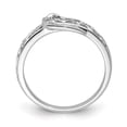 thumbnail image 2 of Sterling Silver Rhodium Plated Diamond Buckle Ring, 2 of 6