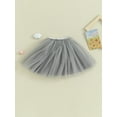 thumbnail image 2 of Bslissey Kids Baby Girls Mini Skirt Solid Color Elastic Waist Layered Tulle Tutu Skirt Toddler Casual A-line Skirt for Daily Party 6M 12M 18M 24M 3T 4T, 2 of 8