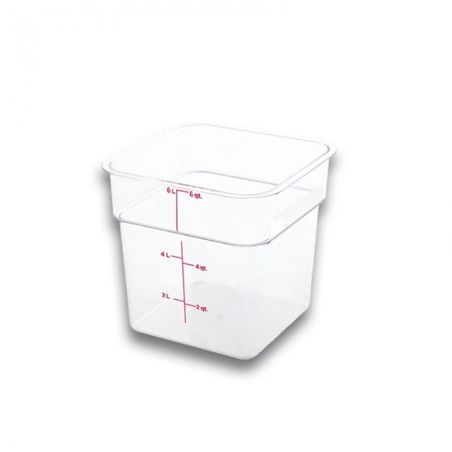 Recipiente de Policarbonato Graduado Cuadrado Caledonia 6 Qt Transparente