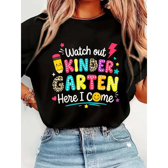 Watch Out Kindergarten Here I Come Kindergarten for Girls T-Shirt