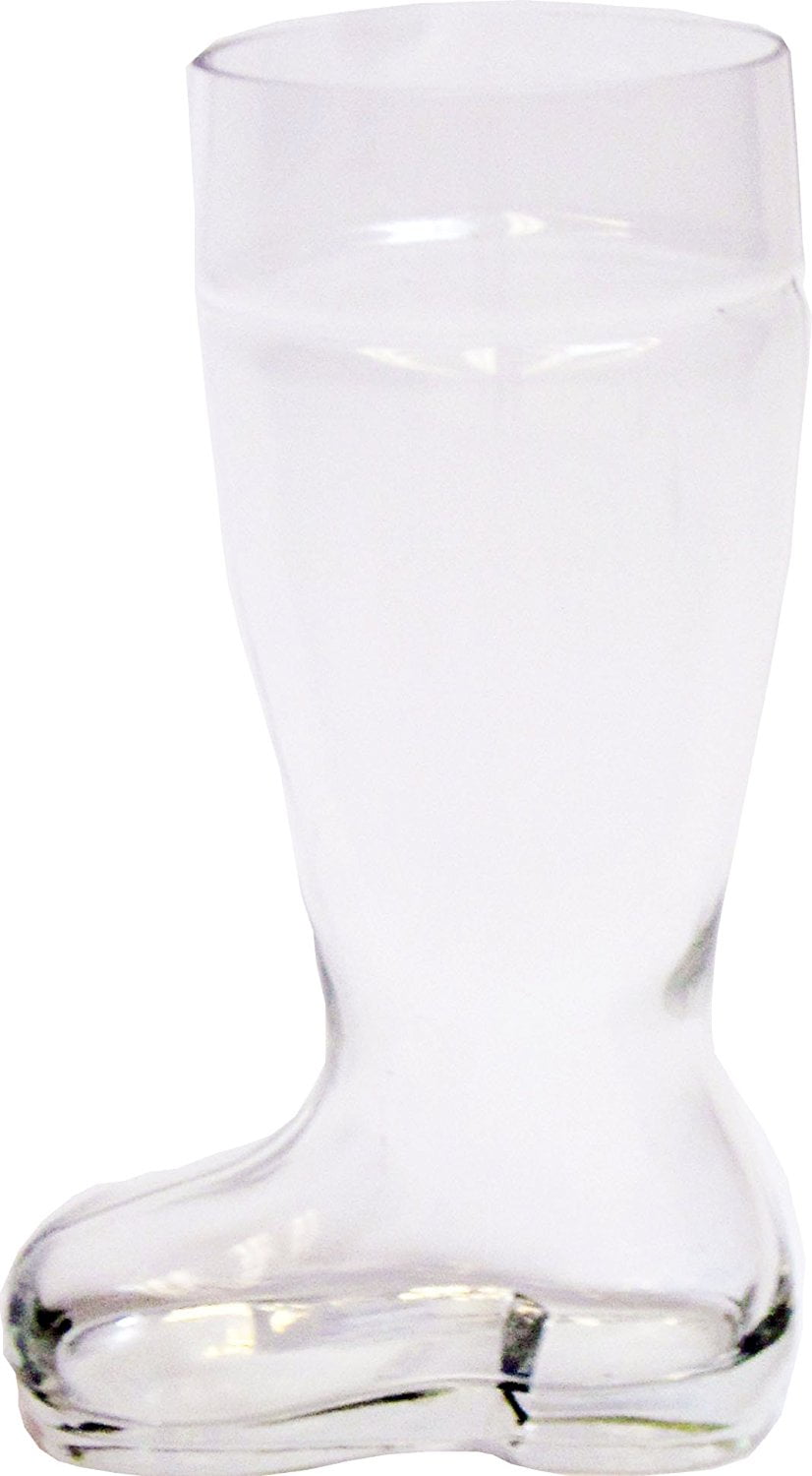 large glass boot mug
