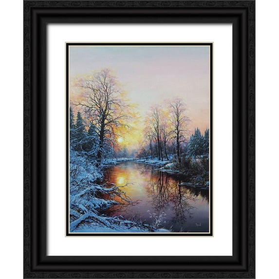 Cernov, Ivan 12x14 Black Ornate Wood Framed with Double Matting Museum Art Print Titled - Where February meets the Spring IV