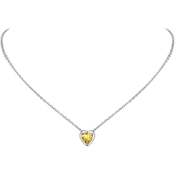925 Sterling Silver Dainty Necklace for Women, Heart/Round/Celtic Knot/Mothers Necklace Gorgeous Cubic Zirconia Birthstone Necklace Jan - Dec Available, 16"-18" Adjustable, Come Gift Box