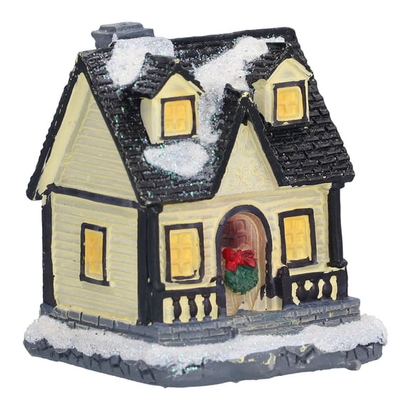 NFTIGB Illuminated Xmas Village LED Light Up Miniature Resin House Decor Accent with High Brightness Warm Light for Holiday Christmas Mantle Desk Decorations, 2.4 x 2.0 Inches