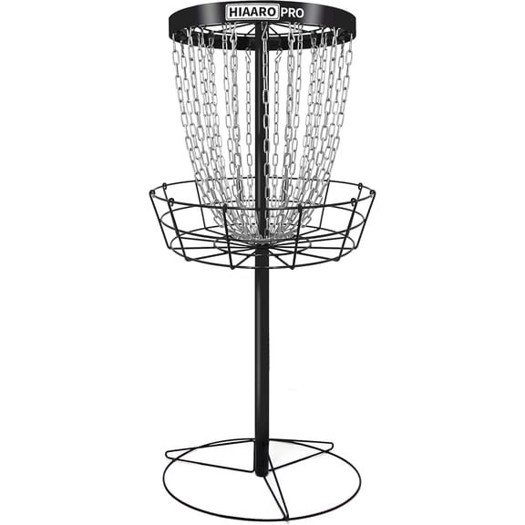 PDGA Approved HIAARO PRO Disc Golf Basket, Portable Disc Golf Target with Heavy Duty 24 Chains, Professional Disc Golf Basket