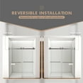 thumbnail image 2 of BARONAGE 50-60 " W x 70" H Frameless Double Sliding Soft-Close Shower Door, Noiseless Shatterproof Shower Door, 5/16"(8mm) Laminated Glass Premium Tempered Glass Shower (Brushed Nickel Towel Bars), 2 of 17