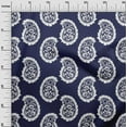 thumbnail image 3 of oneOone Viscose Chiffon Dark Blue Fabric Asian Paisley Block Quilting Supplies Print Sewing Fabric By The Yard 42 Inch Wide, 3 of 4