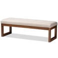 thumbnail image 1 of Baxton Studio Banc Capitonné en Caramay Beige Clair et Noyer Brun, 1 of 8