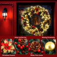 thumbnail image 2 of Pre-lit Christmas Wreath Plug in Large Lighted Christmas Wreath 24inch Artificial Christmas Decor Wreath with Lights for Door Window, 2 of 9
