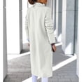 thumbnail image 5 of XFLWAM Trench Coats for Women Oversized Lapel Double Breasted Pea Coat Winter Wool Blend Jacket Trench Coat Long Coat White S, 5 of 8