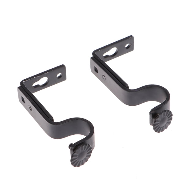 MasteelfCA 2pcs 18-22mm Adjustable Curtain Holder Curtain Drapery Rod Bracket (Black)