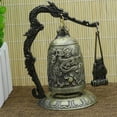 thumbnail image 3 of Metal Bell Carved Dragon Buddhist Clock Good Luck Feng Shui Ornament Decoration, 3 of 8