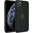 thumbnail image 1 of Heat Dissipation Phone Case, New Breathable Hollow Cellular Hole Heat Dissipation Case Full Back Camera Lens Protection Ultra Slim TPU Case Cover-Black, 1 of 6