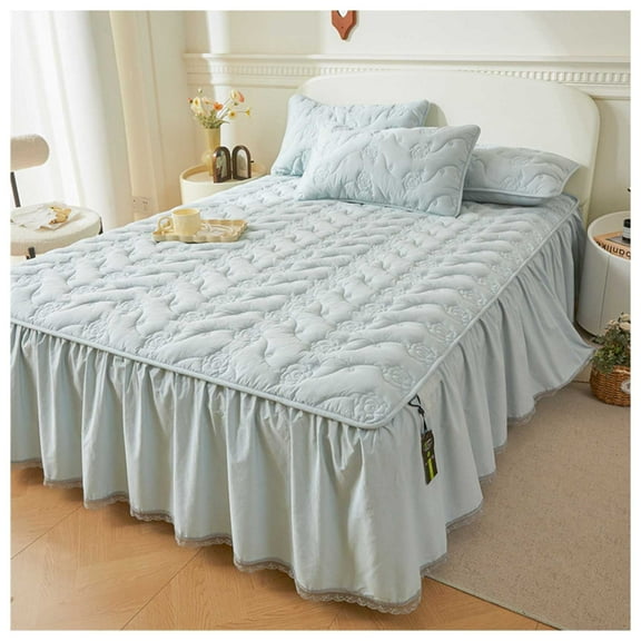 Bed skirt bedspread, elastic bed linen with ruffles, home protection, non-slip mattress cover