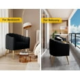 thumbnail image 5 of SEYNAR Oversized Glam Velvet Pumpkin Barrel Accent Chair,Modern Upholstered Cream Side Sofa Armchair for Living Room,Vanity(Black), 5 of 15
