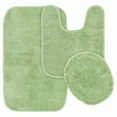 thumbnail image 2 of Gorgeous Home Linen 3pc Bathroom Soft Rug Set Large Rug , Contour Mat, and Toilet Lid Cover Rubber Backing Solid Color Sage Green #6, 2 of 6