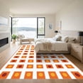 thumbnail image 3 of ODIKA 2'x3' Machine Washable Non-Slip Area Rug, Geometric Orange High Traffic Rug, Orange, 1058121, 3 of 7