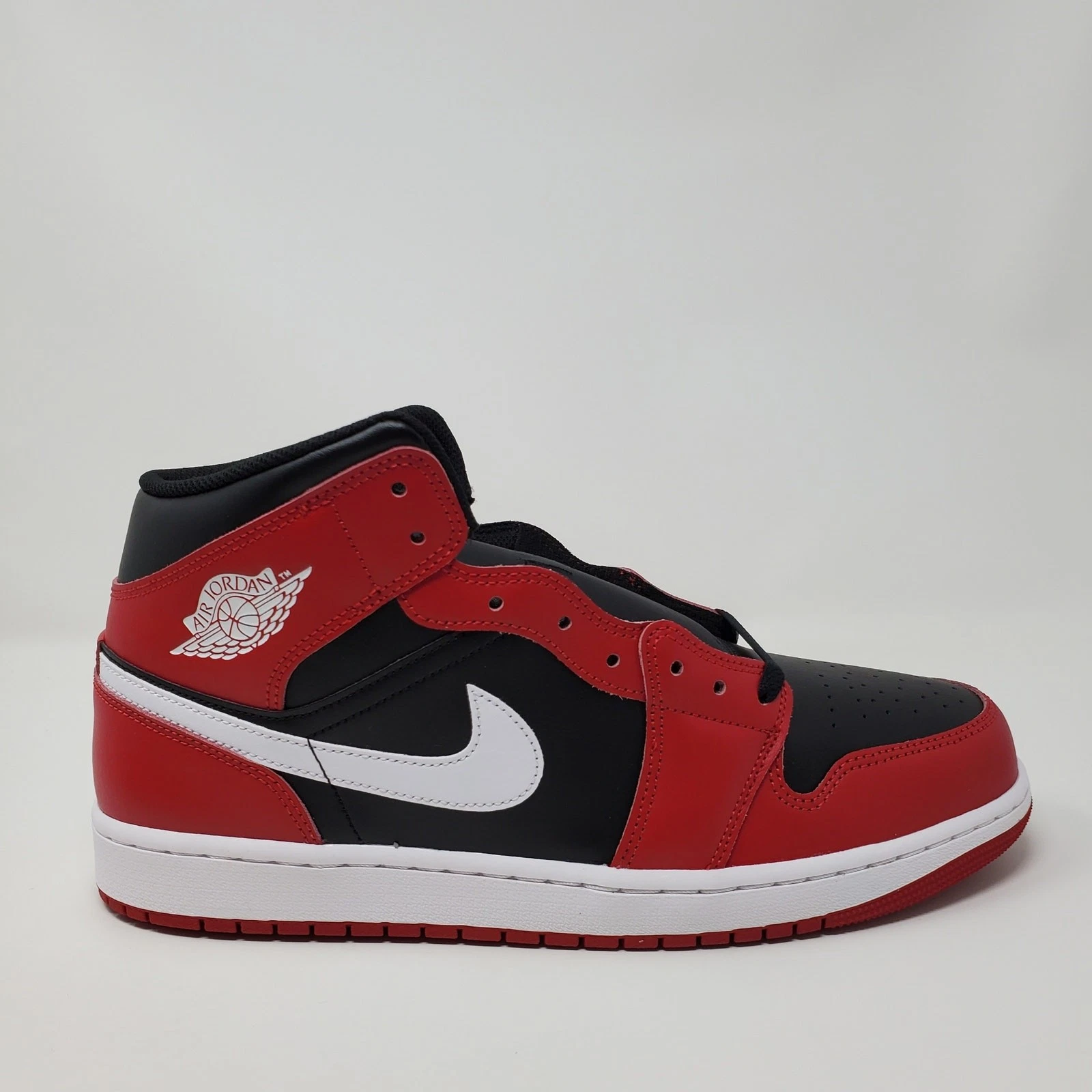 Nike Air Jordan 1 Mid Shoes Black Gym Red White DQ8426-061 Men's