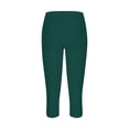thumbnail image 4 of Women Capri Leggings 2024 Dressy Casual Summer Capris Knee Length Crop Pants Trendy Lightweight Ladies Clothing Dark Green 2XL, 4 of 4