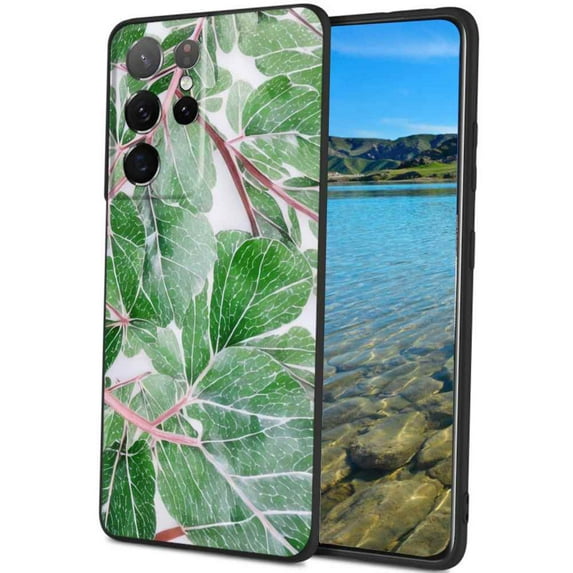 Compatible with Samsung Galaxy S21 Ultra Phone Case, Leaves-172 Case Men Women, Flexible Silicone Shockproof Case for Samsung Galaxy S21 Ultra