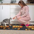 thumbnail image 4 of Halloween Kitchen Rug Set Of 2 Non Slip Kitchen Mats for Floor,Horror Orange Pumpkin Spooky Halloween Kitchen Floor Mats for Bathroom,Room Cooking (47x17+30x17 Inches), 4 of 7
