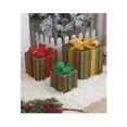 thumbnail image 1 of Billuyoard Caja de regalo navideña con adornos de lazo y materiales de luces LED. Estas cajas de regalo luminosas son Kits de decoración para fiestas raya roja y verde, 1 of 6