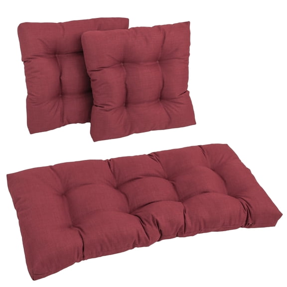 Blazing Needles All-Weather 3-piece Indoor/ Outdoor Cushion Set Merlot