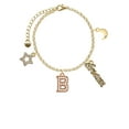 thumbnail image 2 of Delight Jewelry Rose Goldtone Crystal Initial - B - Goldtone Dream Big Charm Bracelet, 7.5+2" Extender, 2 of 4