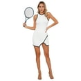 thumbnail image 5 of iEFiEL Womens Sleeveless Golf Tennis Dress Side Split Above Knee Sports Dress White S, 5 of 7