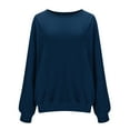thumbnail image 5 of Ounisa Women's Oversized Crewneck Sweater Batwing Puff Long Sleeve Cable Slouchy Pullover Jumper Tops, 5 of 8