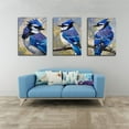thumbnail image 3 of Hieng Unframed Canvas Print Decorative Painting Blue Jay Bullfinch Original Art Couple Bird Artwork Animal Wall Art Decor, 3 of 6