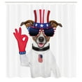thumbnail image 3 of Ambesonne 4th of July Shower Curtain, Jack Russell Dog, 69"Wx84"L, Multicolor, 3 of 5