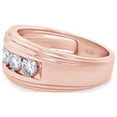 thumbnail image 4 of AFFY 1 Carat Moissanite Diamond Five Stone Wedding Band Ring for Men 14K Rose Gold over Silver-8.5, 4 of 6