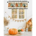 thumbnail image 2 of Rod Pocket Window Valances Vintage Thanksgiving Pumpkin Sunflower Short Kitchen Curtains Fall Floral on Linen Window Treatment Drapes for Bedroom Bathroom Living Room 54x18In,1 Panel, 2 of 6