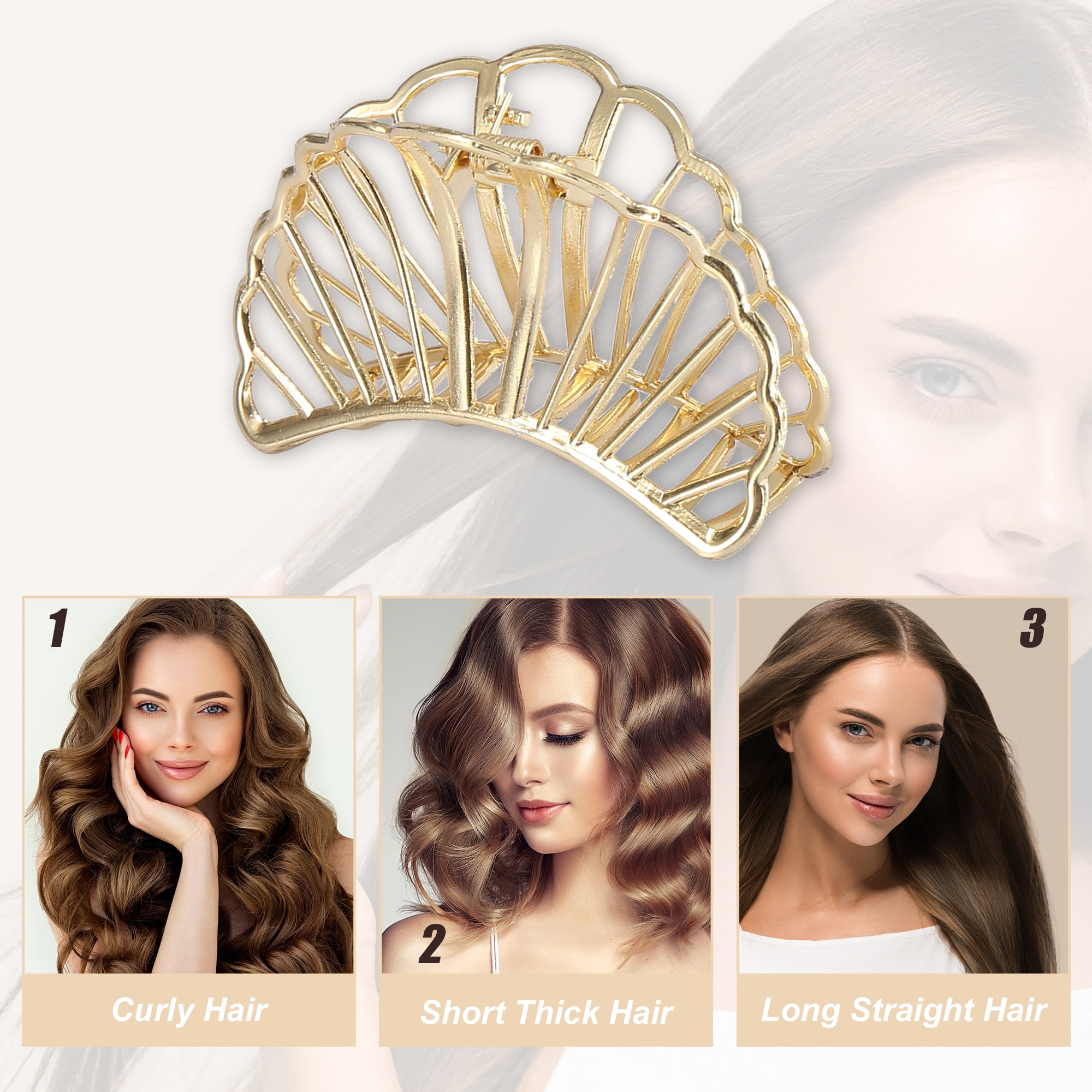 Unique Bargains 2.8" Metal Hair Claw Hair Barrettes Shell Shaped for Fashion for Women