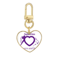 thumbnail image 1 of Motivation Constellation Love Aquarius Gold Heart Keychain Metal Keyring Holder, 1 of 3