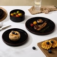 thumbnail image 6 of Famiware 12 Pieces Porcelain Dinnerware Set, Glossy Black, 6 of 6