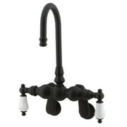 Angle View: Elements Of Design Dt0815pl Double Handle Wall Mounted Clawfoot Tub Filler - Bronze