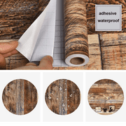 Caltero Peel and Stick Wallpaper Brown Wood Wallpaper 17.72 in x 590 in Roll