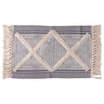 thumbnail image 1 of Handmade tassel floor mat, living room, bedroom, carpet, fabric, home, entrance, bathroom, bedside carpet（black）, 1 of 5