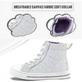 thumbnail image 6 of Kushyshoo Kids Canvas Sneakers White Glitter High-Top Children Walking Shoes 8M, 6 of 6