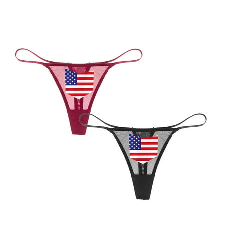 

Varsbaby Woman s G-String Thongs with National Flag Pattern 2 Pack