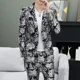 thumbnail image 3 of Blazer masculino estampado chino de un solo pecho, chaqueta de traje para hombre, estilo coreano, informal, elegante, nuevo en moda 2024, trajes, 3 of 4