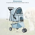 thumbnail image 4 of BestPet 3 Wheels Pet Stroller Folding with Cup Holder & Removable Liner,Light Blue，Suitable for dogs and cats., 4 of 6