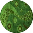 thumbnail image 1 of Ahgly Company Indoor Round Oriental Green Modern Area Rugs, 6' Round, 1 of 4