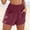 Wine, variant on Oplxuo Women's Linen Shorts Casual Summer Shorts High Waisted Comfy Pull On Shorts with Pockets Solid Color Beach Cover Ups
